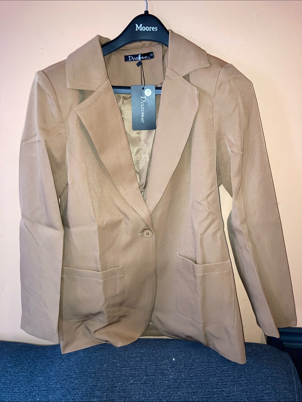 Women's Tan Single-Button Blazer